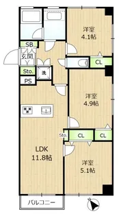 エクセレス池袋【7階】の間取り