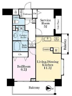 2LDKの間取り画像