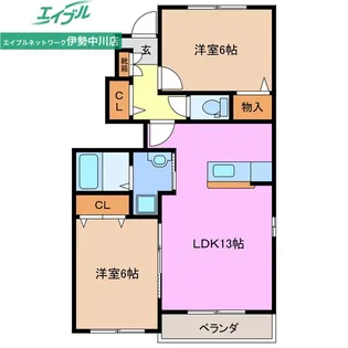 プラザサンライズC棟【1階】の間取り