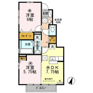 グレース天花【1階】の間取り
