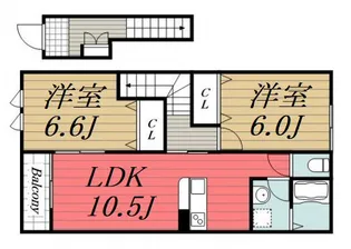 千葉県東金市田間2【アパート】の間取り