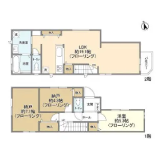 東京都目黒区南2【一戸建】の間取り