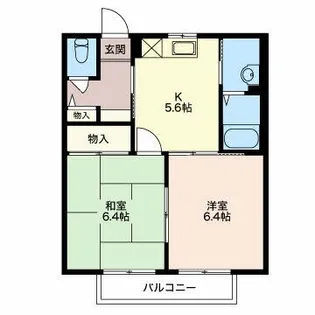 ディアコート本興寺C【2階】の間取り