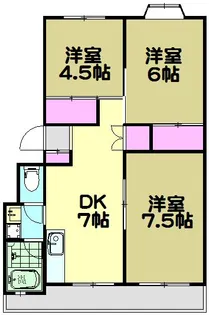 鴨下コーポラス【3階】の間取り