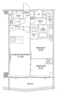 ザ・パークハビオ渋谷クロス【10階】の間取り