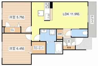 Cherie【1階】の間取り