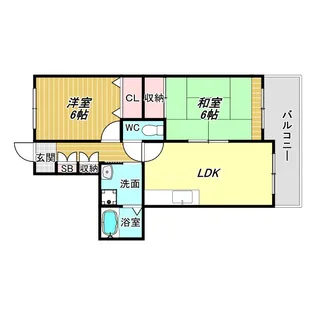 ラフォーレ我孫子筋【6階】の間取り