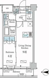 ラティエラ武蔵小杉【3階】の間取り