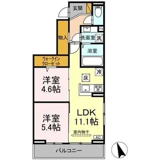 オーガスタハイツ【1階】の間取り