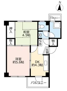 UR香里【3階】の間取り