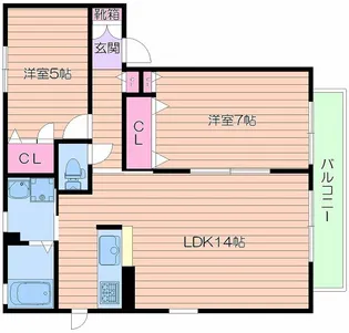 メゾンドアティロムA棟【2階】の間取り