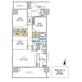 アネージュ・シティ勝田【7階】の間取り