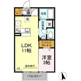 グランフェルティ A【1階】の間取り