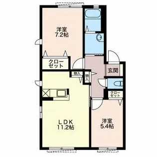 ディアス二子【1階】の間取り