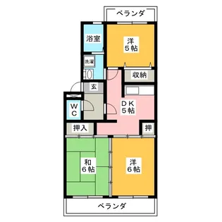 ボヌール扶桑【3階】の間取り
