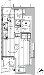 プロスタイルウェルス西早稲田【8階】の間取り