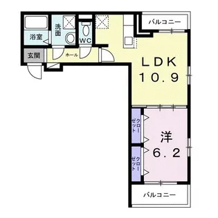 ウェスト ラディアントN【2階】の間取り