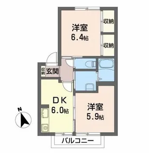シャーメゾン上町B【2階】の間取り