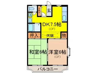 パルファンヴェ-ル【1階】の間取り