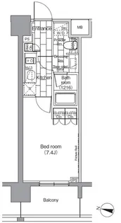 パークハビオ恵比寿【2階】の間取り