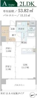 MAISON COULEUR UESHIO【6階】の間取り