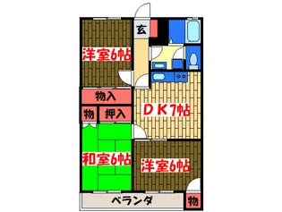 国立グリーンヒルスクエアI-A【1階】の間取り