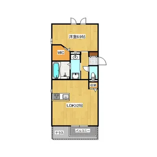 リーフしんまちB【1階】の間取り