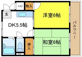 プランドール平野【3階】の間取り