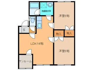 グレースタウンA【2階】の間取り