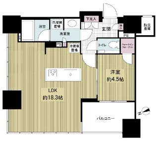 ローレルタワールネ浜松町【20階】の間取り