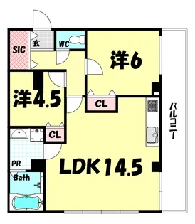 ソレイユ北野【2階】の間取り