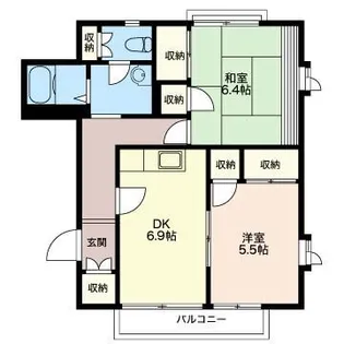 レジデンス咲D【2階】の間取り