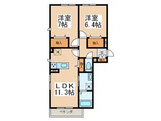 ルオント【1階】の間取り