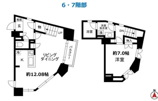 麻布十番ハイツ【6階】の間取り