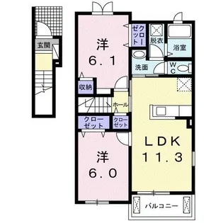 ルミエール古宮 I【2階】の間取り
