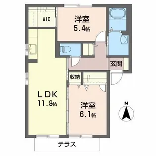 ミオ パラッツオ A【1階】の間取り