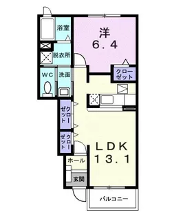 デスパシオII【1階】の間取り