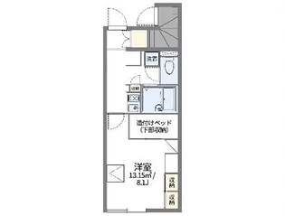 レオパレスフォンテーヌ岐阜【1階】の間取り