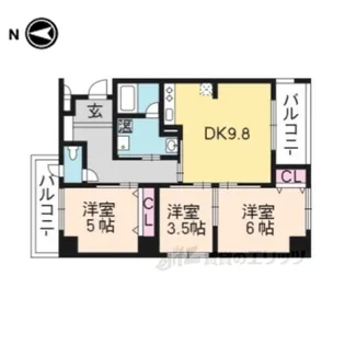 LATTICEHIGASHINO【5階】の間取り
