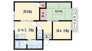 ヒルクレストセリウI【1階】の間取り