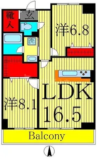 ロイヤルパークスシーサー【9階】の間取り