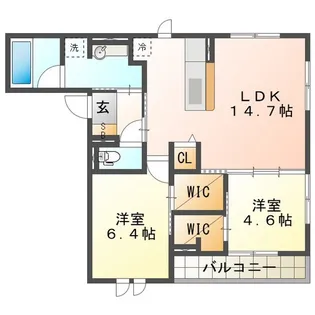 アネシスvilla赤堀【3階】の間取り
