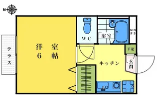 コートウェストヒル【1階】の間取り