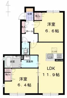 シャーメゾン北野【1階】の間取り