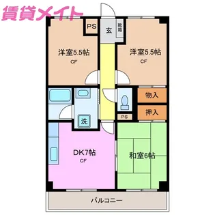 グリーンヒル山の手【2階】の間取り