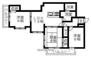メイプルハウス【4階】の間取り