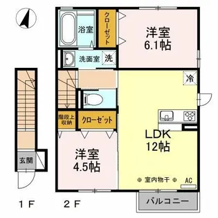 ディールーム上菅田【2階】の間取り