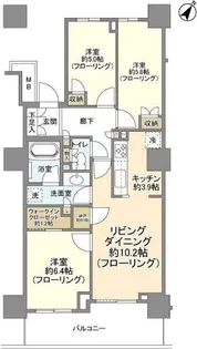 ミッドオアシスタワーズタワー棟【10階】の間取り