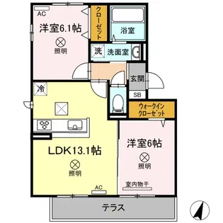 クレスト高柳【1階】の間取り