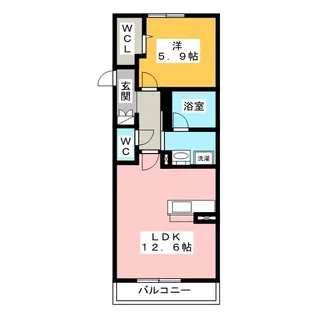 シャーメゾン如月【1階】の間取り